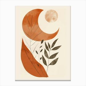 Moon And Leaves 1 Canvas Print