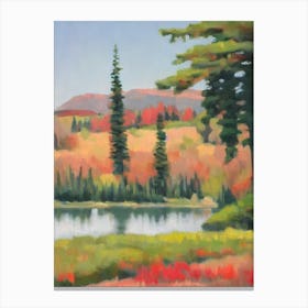 Red Pine Tree Watercolour Canvas Print