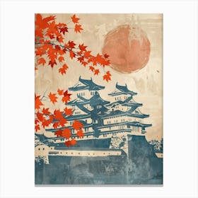 Himeji Castle Mid Century Modern 3 Canvas Print