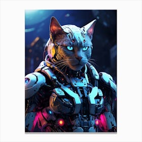 Cat In Cyborg Body #1 Canvas Print