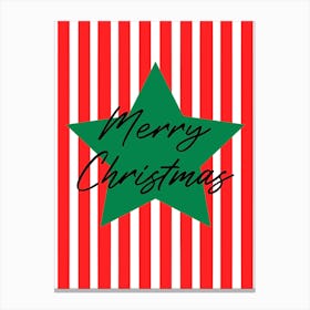 Merry Christmas Red and Green Canvas Print
