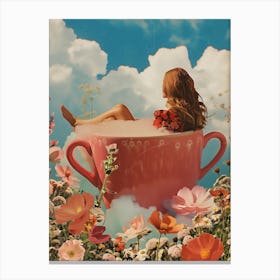 Girl In A Pink Cup Canvas Print