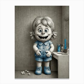 Doll In A Bathroom Canvas Print