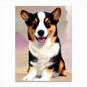 Pembroke Welsh Corgi 4 Watercolour dog Canvas Print