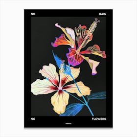 No Rain No Flowers Poster Hibiscus 1 Canvas Print
