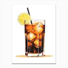 Illustration Long Island Iced Tea Floral Infusion Cocktail 2 Canvas Print