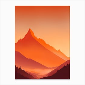 Misty Mountains Vertical Composition In Orange Tone 375 Canvas Print