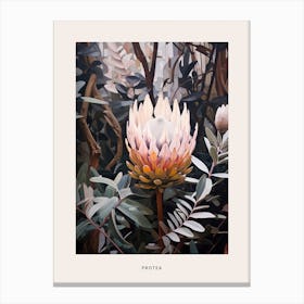 Flower Illustration Protea 8 Poster Canvas Print