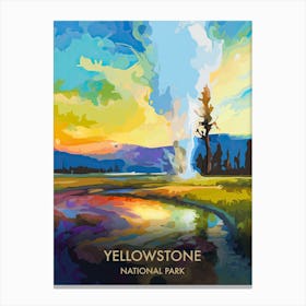 Yellowstone National Park Travel Poster Illustration Style 1 Canvas Print