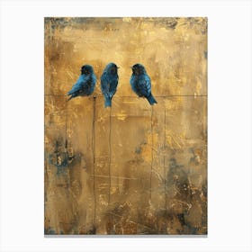 Three Birds On A Wire Canvas Print