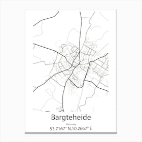 Bargteheide,Germany Minimalist Map Canvas Print