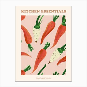 Root Vegetables Pattern Poster 5 Canvas Print