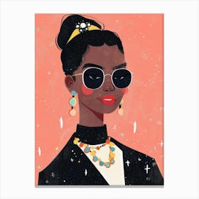 Black Woman In Sunglasses 5 Canvas Print