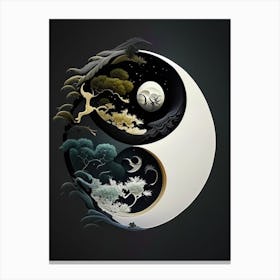 Repeat 1, Yin and Yang Illustration Canvas Print
