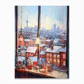 Winter Cityscape Toronto Canada 2 Canvas Print