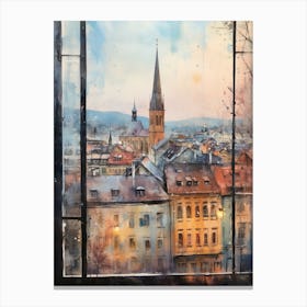 Winter Cityscape Zurich Switzerland 2 Canvas Print