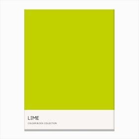 Lime Colour Block Poster Canvas Print