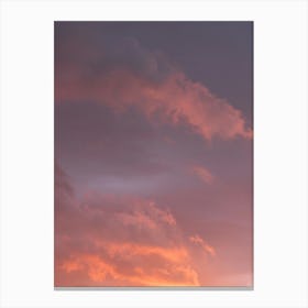 Orange and purple sunset sky in Portugal - bright clouds - summer nature and travel photography by Christa Stroo Photography Canvas Print