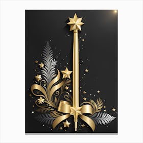 Christmas magic wand Vector art 8 Canvas Print