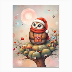 Holly Hoot The Christmas Owl Canvas Print