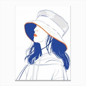 Girl With Hat Canvas Print