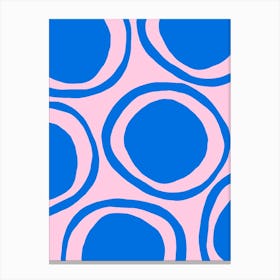 Circles In Blue And Pink Canvas Print