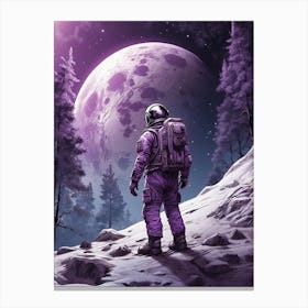 Astronaut Icy Forest Fantasy Canvas Print