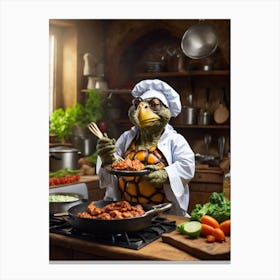 Turtle Chef Canvas Print