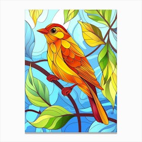 Stained Glass Bird Canvas Print