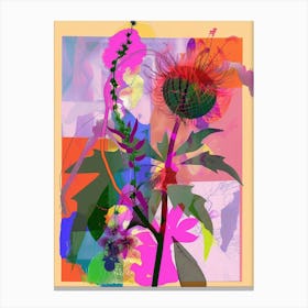 Amaranth 3 Neon Flower Collage Canvas Print