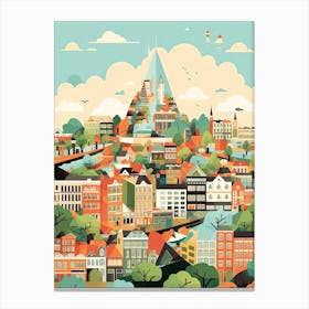 The Hague, Netherlands, Geometric Illustration 2 Canvas Print