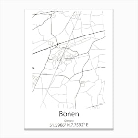 Bonen,Germany Minimalist Map Canvas Print