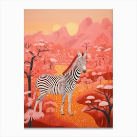 Zebra At Sunrise 2 Canvas Print