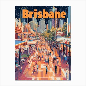 Aihrgdesign A 1970s Inspired Travel Poster For Brisbane Depic Baaae801 85f5 4aa3 9bbb 88c7df68fc17 3 Canvas Print