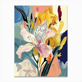 Colourful Flower Illustration Freesia 3 Canvas Print