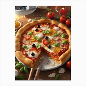 Pizza On A Plate Canvas Print