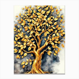 Golden Tree Of Life 5 Canvas Print