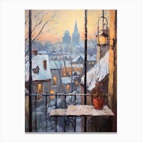 Winter Cityscape Quebec City Canada 3 Canvas Print
