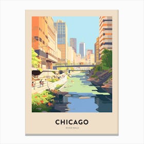 River Walk 2 Chicago Travel Poster Canvas Print