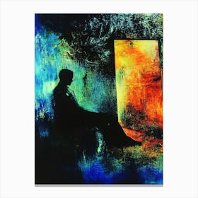 Man Sitting In A Doorway Canvas Print