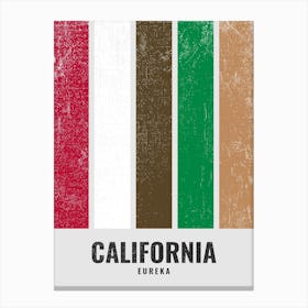 Vintage Minimalist California State Flag Colors With Motto Canvas Print