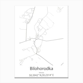 Bilohorodka,Ukraine Minimalist Map Canvas Print