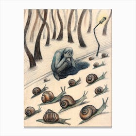 Snails In The Woods Canvas Print