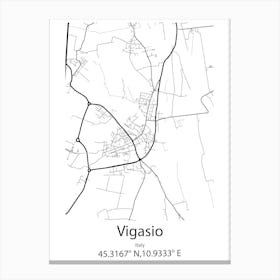 Vigasio,Italy Minimalist Map Canvas Print