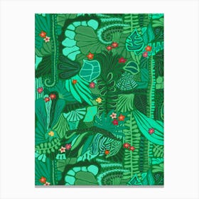 Vibrant Green Foliage of the Tropical Jungle Canvas Print