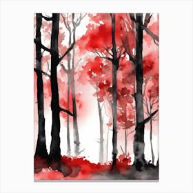 Red Trees In The Forest Canvas Print