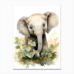 Elephant Painting Photographing Watercolour 3 Canvas Print