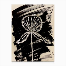 Flower In Black And White Ink Canvas Print