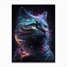 Black Galaxy Cat Canvas Print