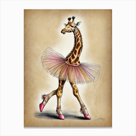 Ballet Giraffe Canvas Print